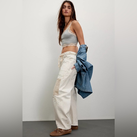 NWT Free People Moxie Low Slung Pull On Barrel jeans - Picture 4 of 5